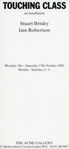STUART BRISLEY, Touching Class, 1981, invitation card