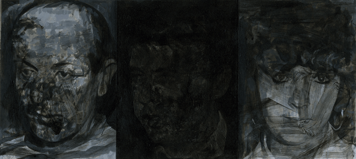 Members of the IRA in Dirty Disguises: Heads of Sean Hick, Paul Hughes, Donna Maguire STUART BRISLEY, Members of the IRA in Dirty Disguises: Heads of Sean Hick, Paul Hughes, Donna Maguire, 1994, Collection: The British Museum<br/>
© The Trustees of the British Museum