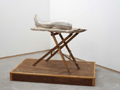 STUART BRISLEY, Louise Bourgeois' Leg, 2002, Performance Object <br />
Plaster, ironing board, wood